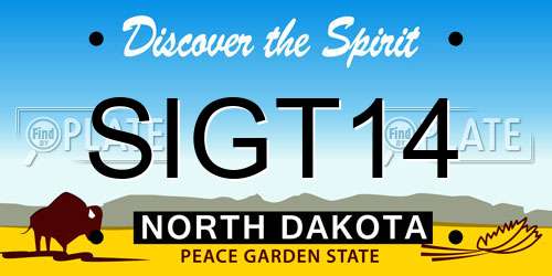 SIGT14 North Dakota License Plate