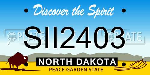 SII2403 North Dakota License Plate