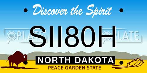 SII80H North Dakota License Plate