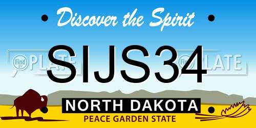 SIJS34 North Dakota License Plate