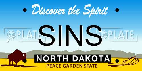 SINS North Dakota License Plate