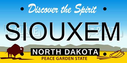 SIOUXEM North Dakota License Plate
