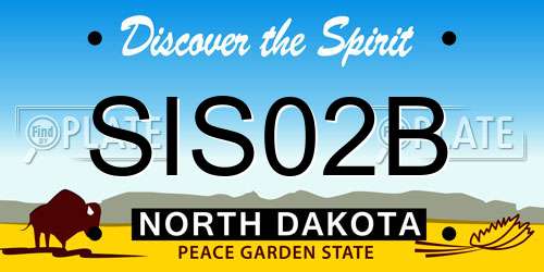SIS02B North Dakota License Plate