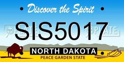 SIS5017 North Dakota License Plate