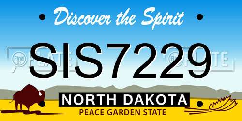 SIS7229 North Dakota License Plate