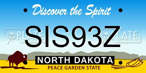 SIS93Z North Dakota License Plate