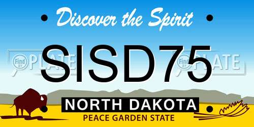 SISD75 North Dakota License Plate