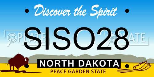 SISO28 North Dakota License Plate