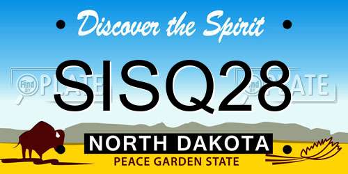 SISQ28 North Dakota License Plate