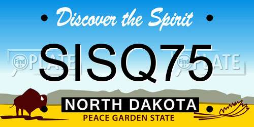 SISQ75 North Dakota License Plate
