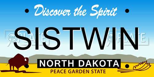 SISTWIN North Dakota License Plate