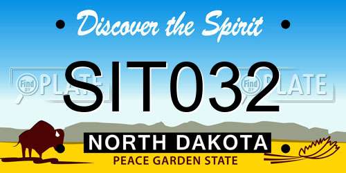 SIT032 North Dakota License Plate