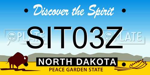 SIT03Z North Dakota License Plate