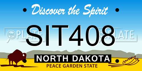 SIT408 North Dakota License Plate