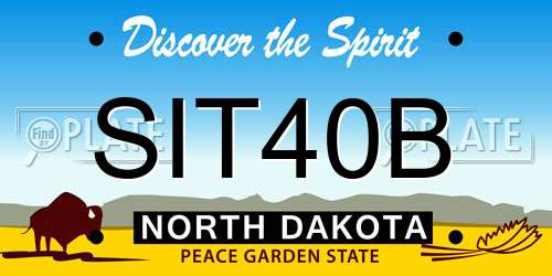 SIT40B North Dakota License Plate