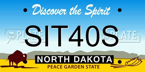 SIT40S North Dakota License Plate