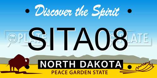 SITA08 North Dakota License Plate