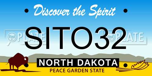 SITO32 North Dakota License Plate