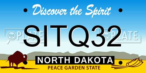 SITQ32 North Dakota License Plate