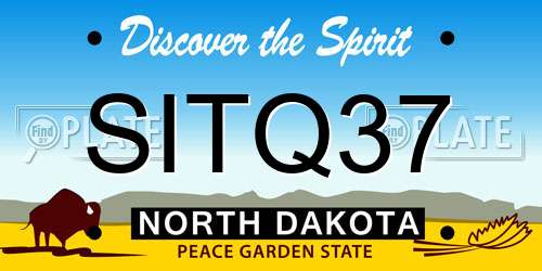 SITQ37 North Dakota License Plate