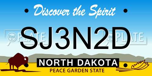 SJ3N2D North Dakota License Plate