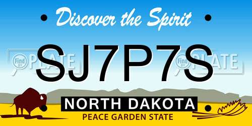 SJ7P7S North Dakota License Plate