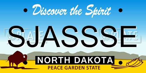 SJASSSE North Dakota License Plate