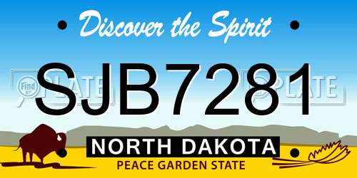 SJB7281 North Dakota License Plate