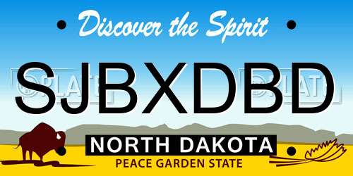 SJBXDBD North Dakota License Plate
