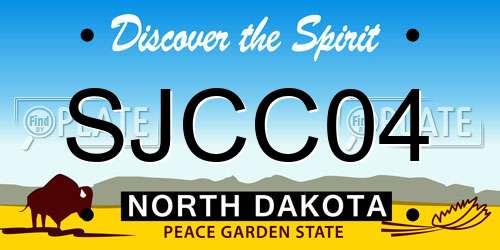 SJCC04 North Dakota License Plate