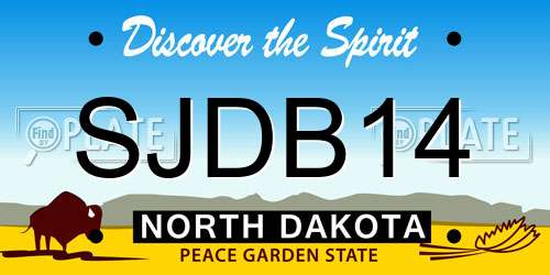 SJDB14 North Dakota License Plate