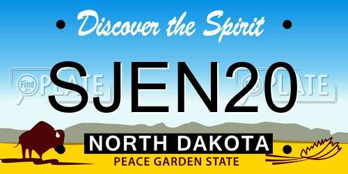 SJEN20 North Dakota License Plate