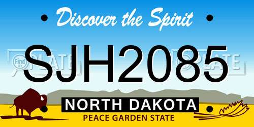 SJH2085 North Dakota License Plate
