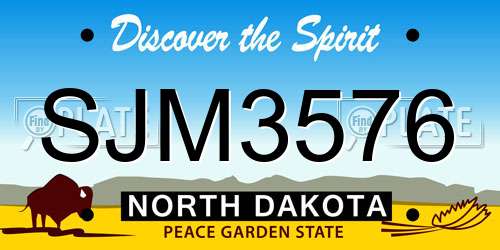 SJM3576 North Dakota License Plate
