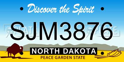SJM3876 North Dakota License Plate