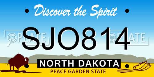 SJO814 North Dakota License Plate