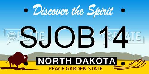 SJOB14 North Dakota License Plate