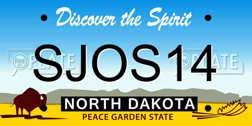 SJOS14 North Dakota License Plate