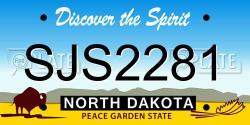 SJS2281 North Dakota License Plate