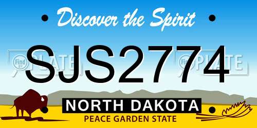 SJS2774 North Dakota License Plate