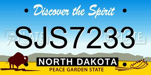 SJS7233 North Dakota License Plate