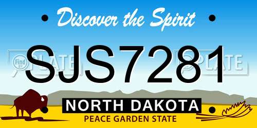 SJS7281 North Dakota License Plate