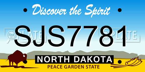 SJS7781 North Dakota License Plate