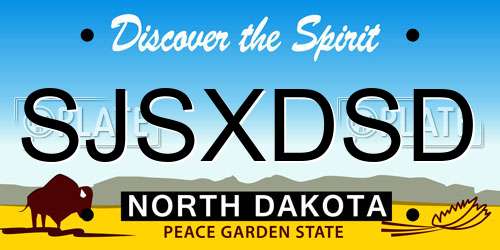 SJSXDSD North Dakota License Plate
