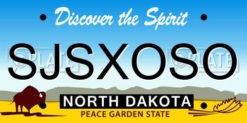SJSXOSO North Dakota License Plate