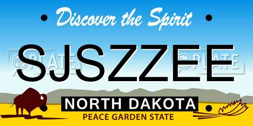 SJSZZEE North Dakota License Plate