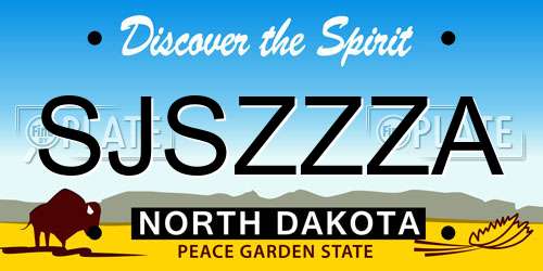 SJSZZZA North Dakota License Plate