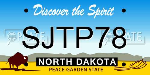 SJTP78 North Dakota License Plate