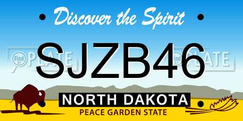 SJZB46 North Dakota License Plate