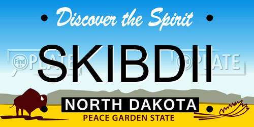 SKIBDII North Dakota License Plate